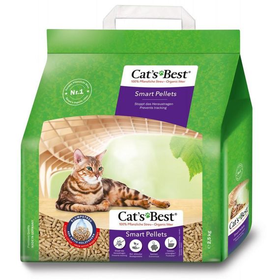 Наповнювач туалета для котів Cat's Best «‎Smart Pellets» 5 л / 2.5 кг (деревинний)