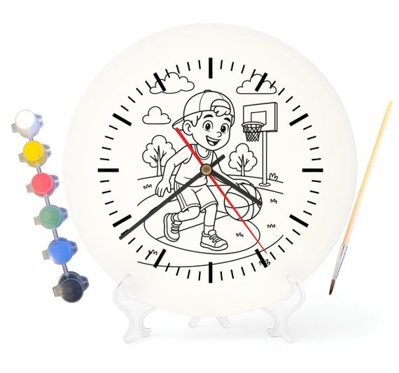 Детский набор для творчества часы раскраска Баскетбол 30 см (Г0043)