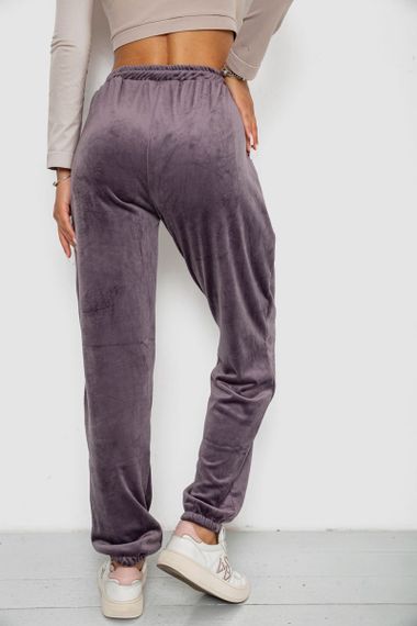 Спортивные штаны велюровые женские на флисе  -уценка, цвет сливовый, 238R58649-1-U-7 | Зображення 3