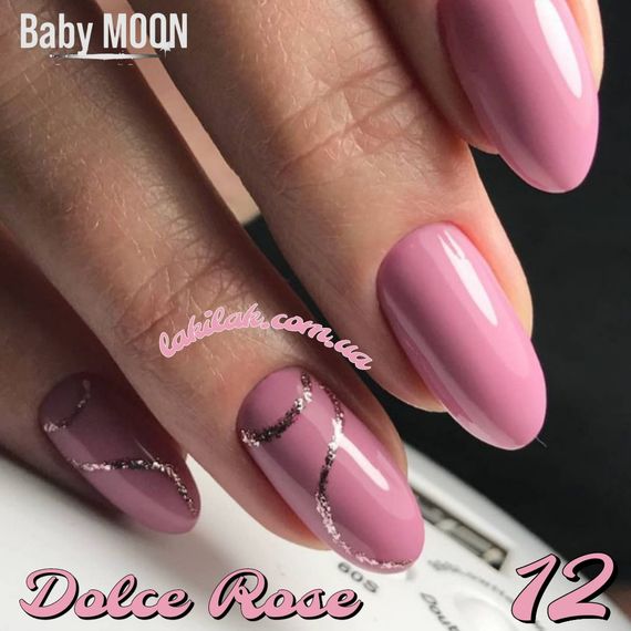 Гель-лак BABY MOON Dolce Rose №12 холодный светло-розовый, 6 мл