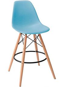 Стілець барний Eames bar DSW блакитний надміцний пластик ABS, дизайн Charles & Ray Eames