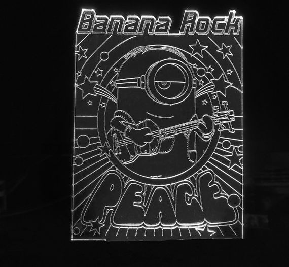 Акриловий світильник-нічник Міньйон Банана рок білий tty-n001259