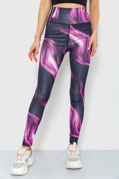 Лосини жіночі різнобарвні кольори чорно-фіолетовий розмір M FA_006244 | Зображення 1