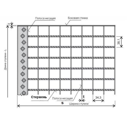 Сварной решетчатый настил тип SPSCH34х38/30х2/600x240 | Зображення 3
