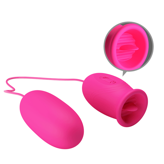 Кліторальний стимулятор з віброяйцем - Pretty Love Daisy Licking Vibrator Pink | Зображення 4