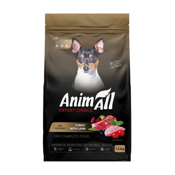 Cухой корм с индейкой и ягнятиной для собак малых пород Animall Dog Turkey and Lamb Small Breed, 12 кг