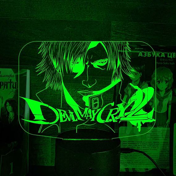 Акриловый светильник-ночник Devil May Cry 4 зеленый tty-n002005