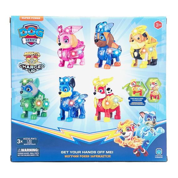 Игровой набор Щенячий Патруль PH038, 6 светящихся фигурок и нагрудный значок | Зображення 1