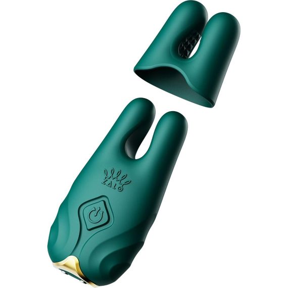 Смартвибратор для груди Zalo - Nave Turquoise Green, пульт ДУ, работа через приложение Sex Aura | Зображення 1