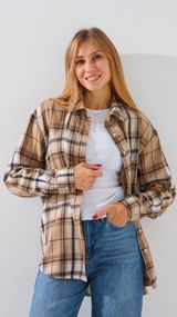 Сорочка з візерунком жіноча LAWA WBC02443 L Бежевий shop (2888000018199)