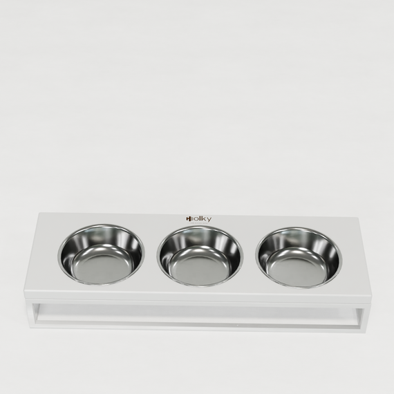 Миски на подставке для котов и маленьких собак Hollky Base Bar (3 × 0,45 л) Bar-54187-WHWH