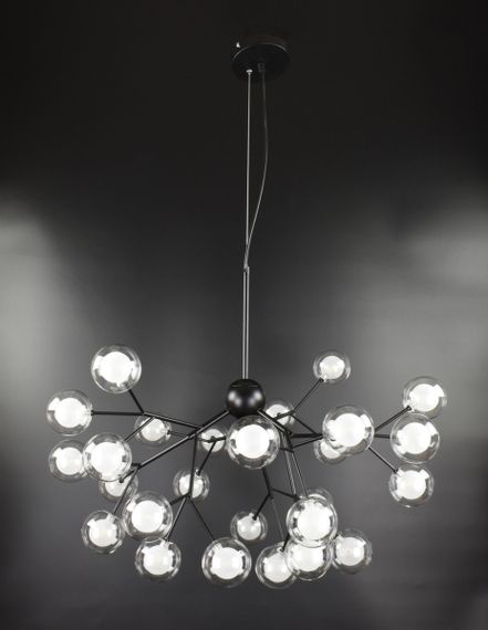 Люстра підвісна на 27 лампочок 26419 Чорний 65-115х80х80 см.