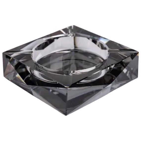 Стеклянная пепельница для сигарет 13х13х4 см пепельница квадратная настольная Серая HP-4-131 | Зображення 1