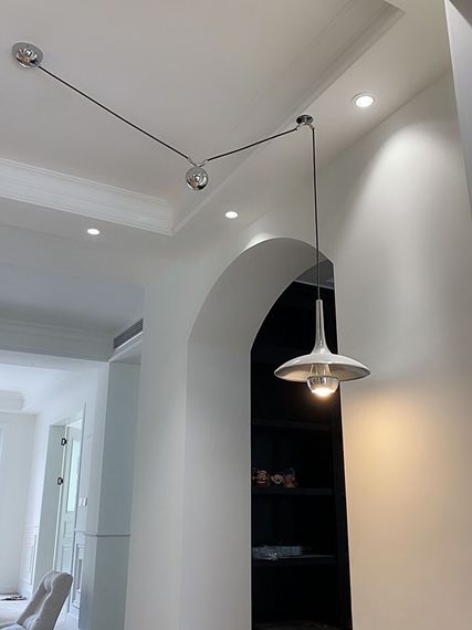 Люстра підвісна на 1 лампочку 27166 Хром 40-150х30х30 см. | Зображення 2