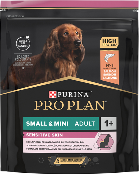 Сухий корм Purina PRO PLAN Small & MiniAdult для дорослих собак дрібних порід з чутливою шкірою, лосось 700г | Зображення 1