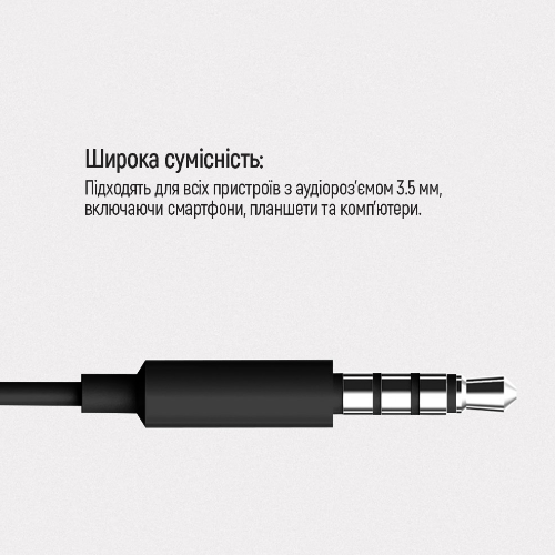 Навушники ColorWay Wired Earphone CW-WD04BK 3,5мм mini-jack чорний | Зображення 6