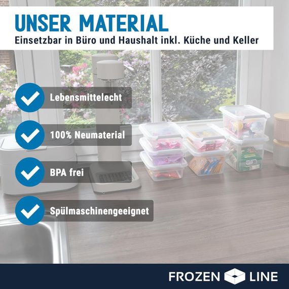 Контейнеры с крышками 1,5л комплект 12 шт, прозрачные лотки для еды, судки для хранения штабелированные | Зображення 6