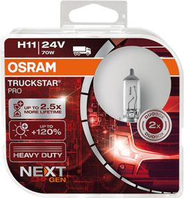 Комплект галогеновых ламп Osram 64216TSPHCB H11 TruckStar Pro +120% 70W 24V PGJ19-2 HardDuopet
