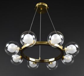 Люстра підвісна на 8 лампочок 27913 Латунь 25-130х54х54 см.