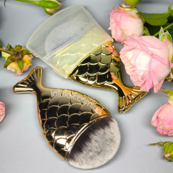 Щетка рыбка от пыли для маникюра (золотая)