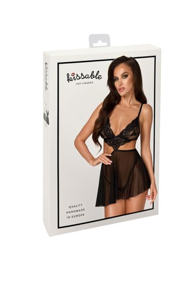 Бебі-дол Kissable French Kiss Babydoll Чорний S/M | Зображення 8