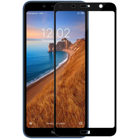 Защитное стекло 3D для Xiaomi Redmi 7A черное (полная проклейка на весь экран)