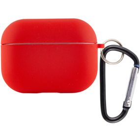 Силиконовый футляр с микрофиброй для наушников Airpods Pro Красный / Red