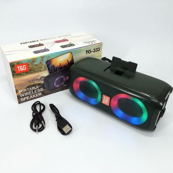 Портативна колонка TG333 2x5W з RGB підсвічуванням. RM-161 Колір: зелений | Зображення 7
