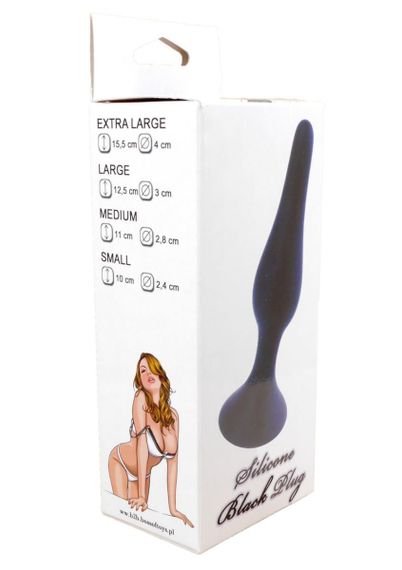 Анальна пробка - Silicone Black Plug XL | Зображення 5
