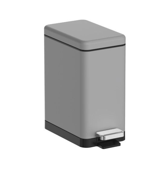 Відро для сміття Koer TC-010210-07 з плавним закриттям, прямокутне, 10 л, сірий (KR5599) | Зображення 3