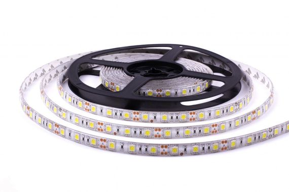 Гибкая светодиодная лента 300 SMD 5050, 5м, 12V 8мм*2,7мм, влагостойкая, белая