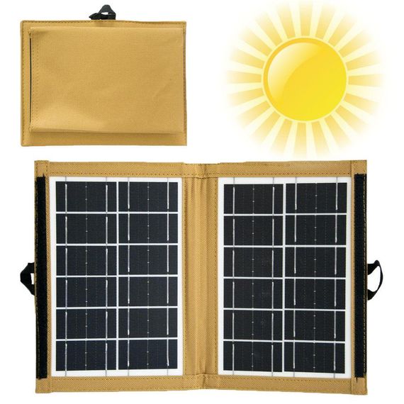 Сонячна панель трансформер з USB-виходом, 7,2 Вт, CCLAMP CL-670, Коричневий / Складна сонячна станція для заряджання телефону