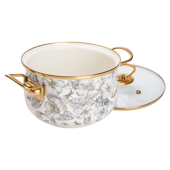 Эмалированная кастрюля объемом 3,5 л для газовых, электрических и индукционных плит HP-2-106 | Зображення 1