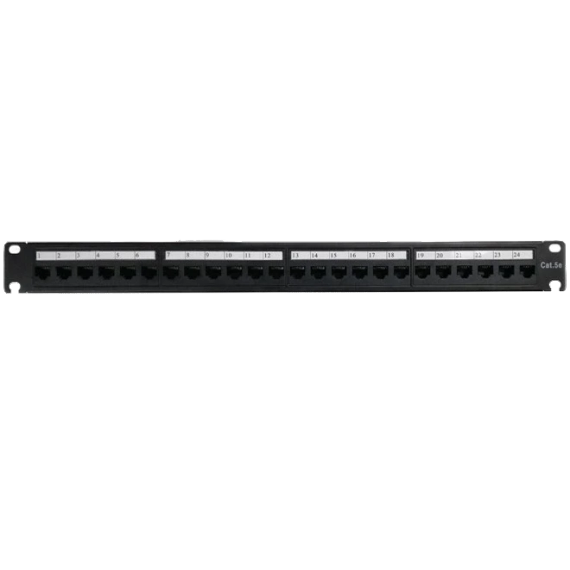 UTP CAT5e 24 порта 1U 19" Патч-панель з організатором - Серверні аксесуари