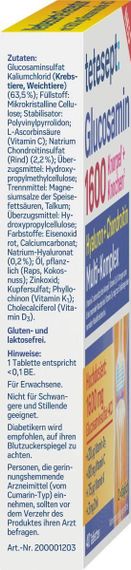Комплекс "Tetesept" Глюкозамін + Хондроїтин + Гіалурон + Мідь для лікування та профілактики болю в суглобах | Зображення 3