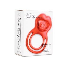 Ерекційне віброкільце - Dual Ring Tongue Vibe Red Sex Aura