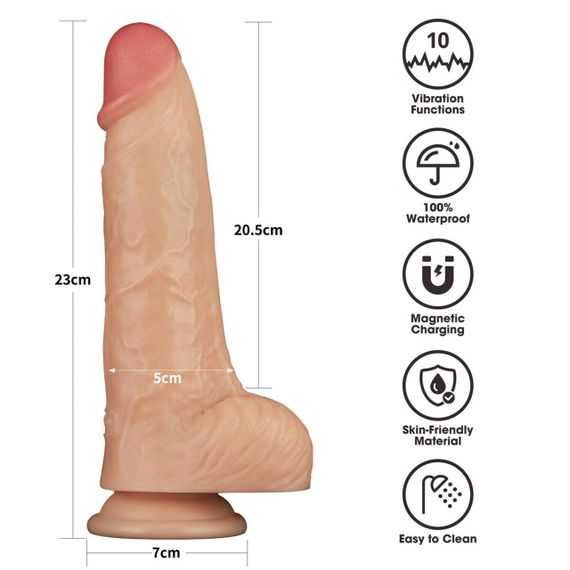 Реалістичний вібратор - Vibrating Power Basics Cock 9" Sex Aura | Зображення 1
