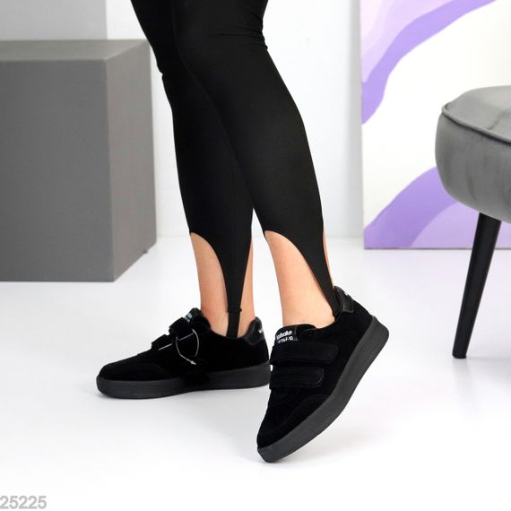 Повсякденні чорні кеди на липучках натуральна замша в асортименті | Зображення 6