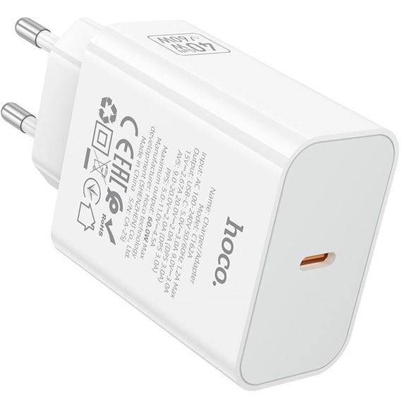 МЗП Hoco C162A Source PD40W (1USB-C) White | Зображення 3
