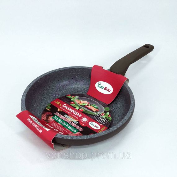 Довговічні сковорідки Con Brio CB-2026 20 см, Сковорода з антипригарним покриттям TK-74 | Зображення 6
