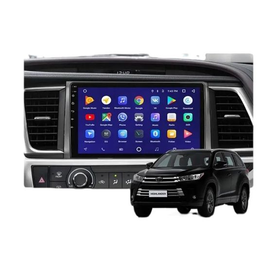 Штатна автомагнітола Toyota Highlander 2015 (10") Android 10.1 (4/32) чорний (MER-14133_5616) | Зображення 1