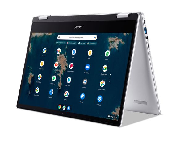 Ноутбук Acer Chromebook Spin CP314-1HN 14' FHD IPS, Intel C N4500, 8GB, F128GB, UMA, ChromeOS, сріблястий (NX.AZ3EU.002) | Зображення 6