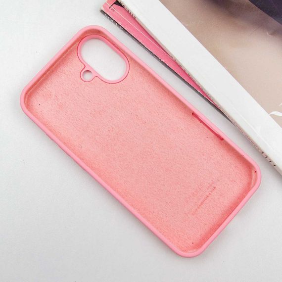 Чехол Silicone Case Full Protective (AA) для Apple iPhone 16 Plus (6.7") Розовый / Light pink | Зображення 2