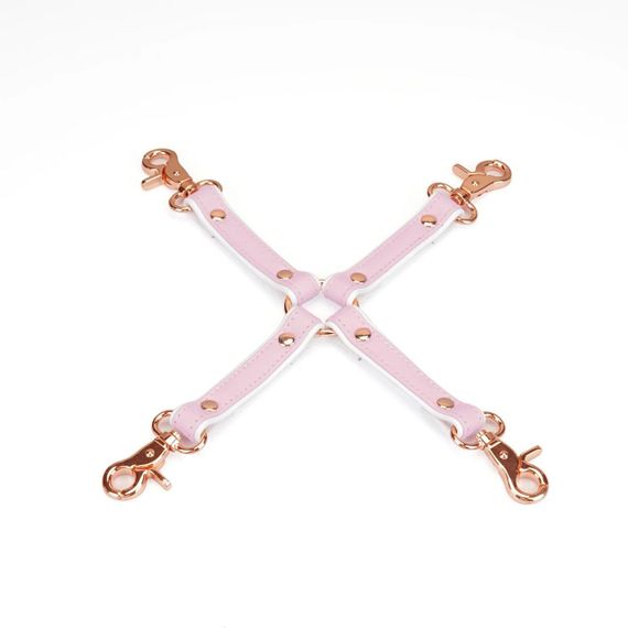 Хрестовина Liebe Seele White & Pink Leather Hogtie sexstyle
