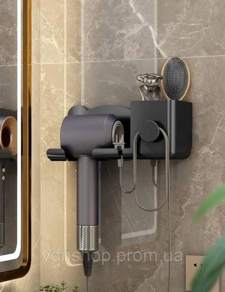 Настенный держатель полка для фена и штекера Storage Shelf | Зображення 1