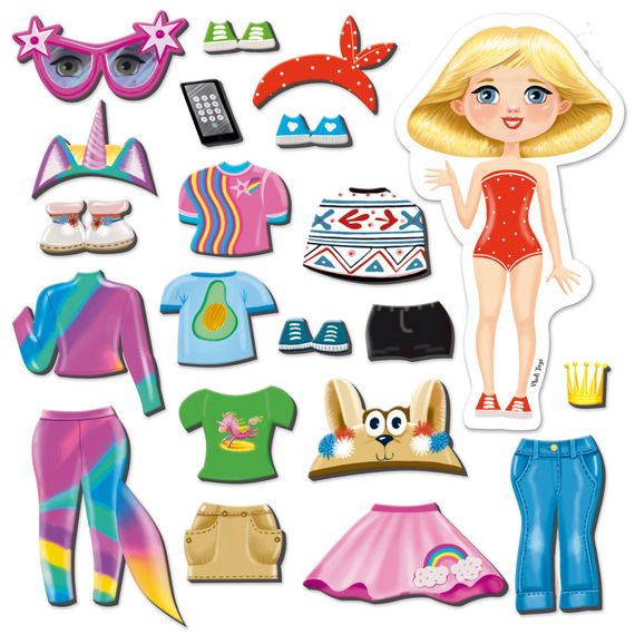 Магнітна гра Одевашка "Trendy girl" Vladi Toys VT3204-32 Укр | Зображення 2