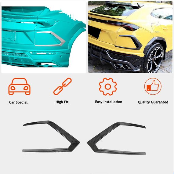 Накладки на задний бампер (Dry Carbon) для Lamborghini Urus 2018- гг | Зображення 1
