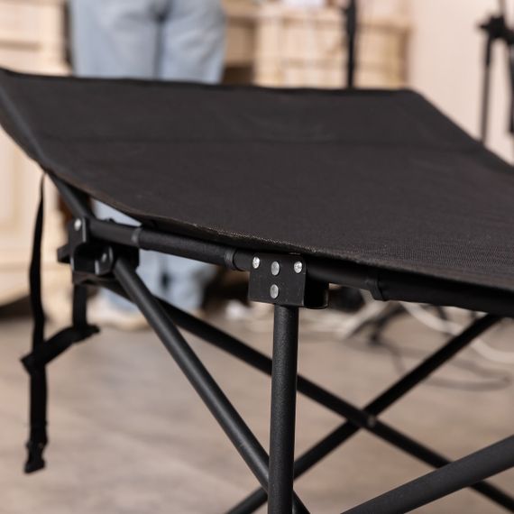 Ліжко туристичне розкладне 185х60х50 см складаний лежак похідна розкладачка Чорний | Зображення 3