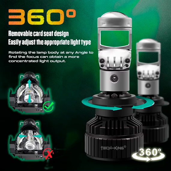 Светодиодные LED лампы Terra H7 мини-линза, 100 Вт | Зображення 3