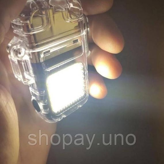 Запальничка спіральна водонепроникна електронна з LED ліхтариком та зарядкою від USB HZ-80 | Зображення 8